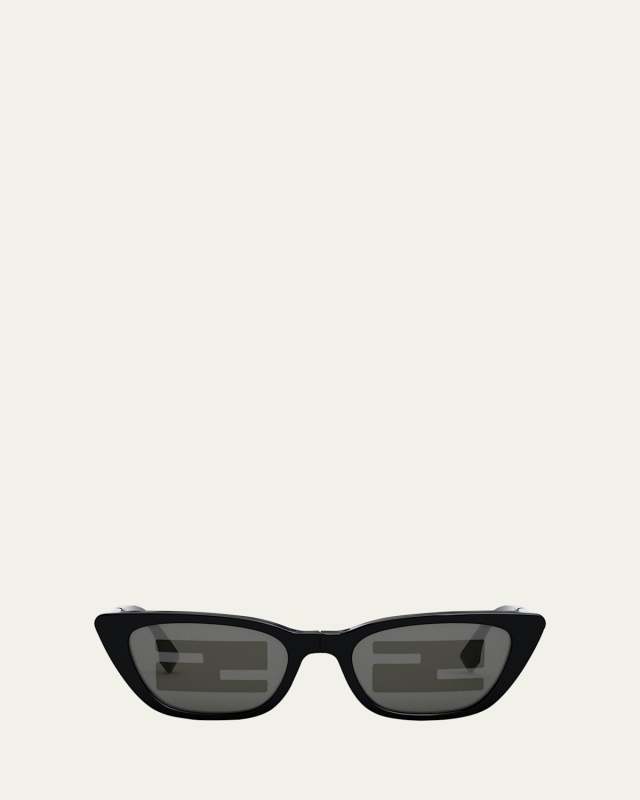 Baguette Mirrored Folding Nylon Cat-Eye Sunglasses